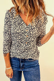V Neck Buttons Front  Long Sleeve Top