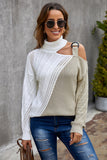 Turtleneck Cold Shoulder Sweater