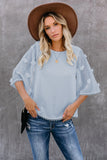 Crew Neck Kimono Sleeve Knit Top
