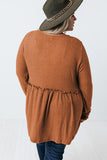 Plus Size Ruffled Waffle Knit Top