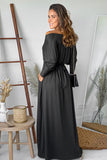 V Neck Batwing Sleeve Maxi Dress