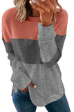 Colorblock Black Contrast Stitching Sweatshirt with Slits