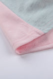 Turtle Neck Sloping Color Block Long Sleeve Top