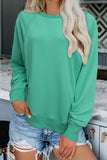Solid Crew Neck Pullover Sweatshirt