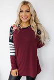 Striped Floral Long Sleeve Top
