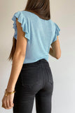 Khaki Cascading Ruffles Knit Tank Top