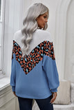 Colorblock Leopard Patchwork Knit Top