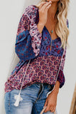 Floral Print Peasant Blouse