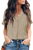 Short Sleeve Button Solid Shirt
