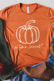 Orange Autumn Harvest Pumpkin Graphic T Shirt