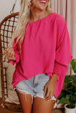 Pink Pink Smocked Wrist Shift Top