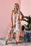 Spaghetti Strap Tie Dye Baggy Long Pants Romper