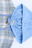 color Plaid Print Pocket Drawstring Hooded Jacket