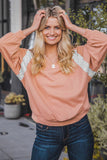 Leopard Detail Waffle Knit Top
