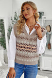 Tribal Print V Neck Knitted Sweater Vest