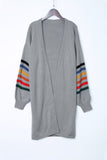 Striped Balloon Sleeve Cardigan