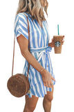 Fashion Stripe Short Sleeve Casual Dress