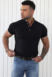 Black Men's Regular-fit Pique Polo Shirt