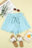 Ruffled Waist Pleated Shorts with Belt