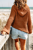 Drawstring Knit Hooded Sweater