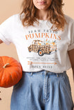 White Fresh Pumpkins Leopard Truck Graphic Tee