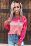 Mama Rhinestone Letter Graphic Tie Dye Pullover