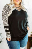 Splicing Criss-Cross Neck Plus Size Top