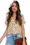 Printed Button Front Top