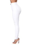 Light Blue High Waist Skinny Jeans with Round Pockets