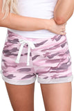 Multicolor Camo Print Cotton Casual Shorts