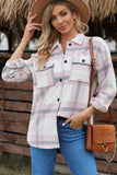 Plaid Print Pocket Women Shacket