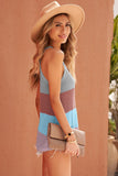 Multicolor Color Block Striped Knit Tank Top