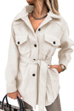 Lapel Button-Down Coat with Chest Pockets