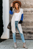 Cotton-blend Pocketed Colorblock Cardigan