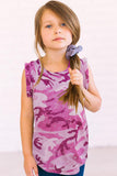 Camo Print Flounced Armholes Little Girls’ Tank