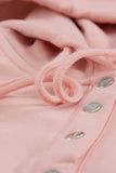 Snap Button Pullover Hoodie with Pocket