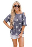Star Print Cold Shoulder Top