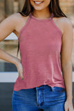 Solid Color Crew Neck Tank Top