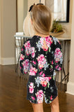 Little Girls' Floral Long Sleeve Romper