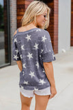 Star Print Cold Shoulder Top