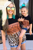 Print Leopard Colorblock Girls' T-shirt