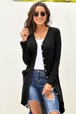 Selected Button Pocketed High Low Cardigan
