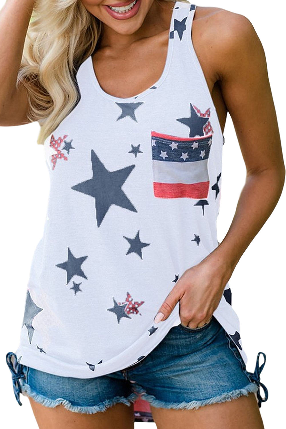 Independence Day Star Print Tank Top