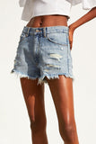 Light Blue Pocket Casual Denim Shorts