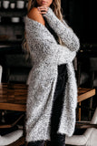 Fuzzy Knit Cardigan with Pockets