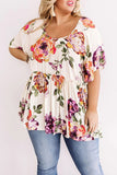 Plus Size Floral Babydoll Tunic Top
