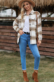 Plaid Print Pocket Women Shacket