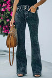 Acid Wash High Waist Flare Jeans