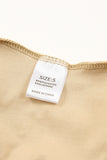 Khaki Rhinestone Surplice V Neck Long Sleeve Bodysuit