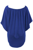 Plus Size Multiple Dressing Layered Dark Blue Mini Poncho Dress